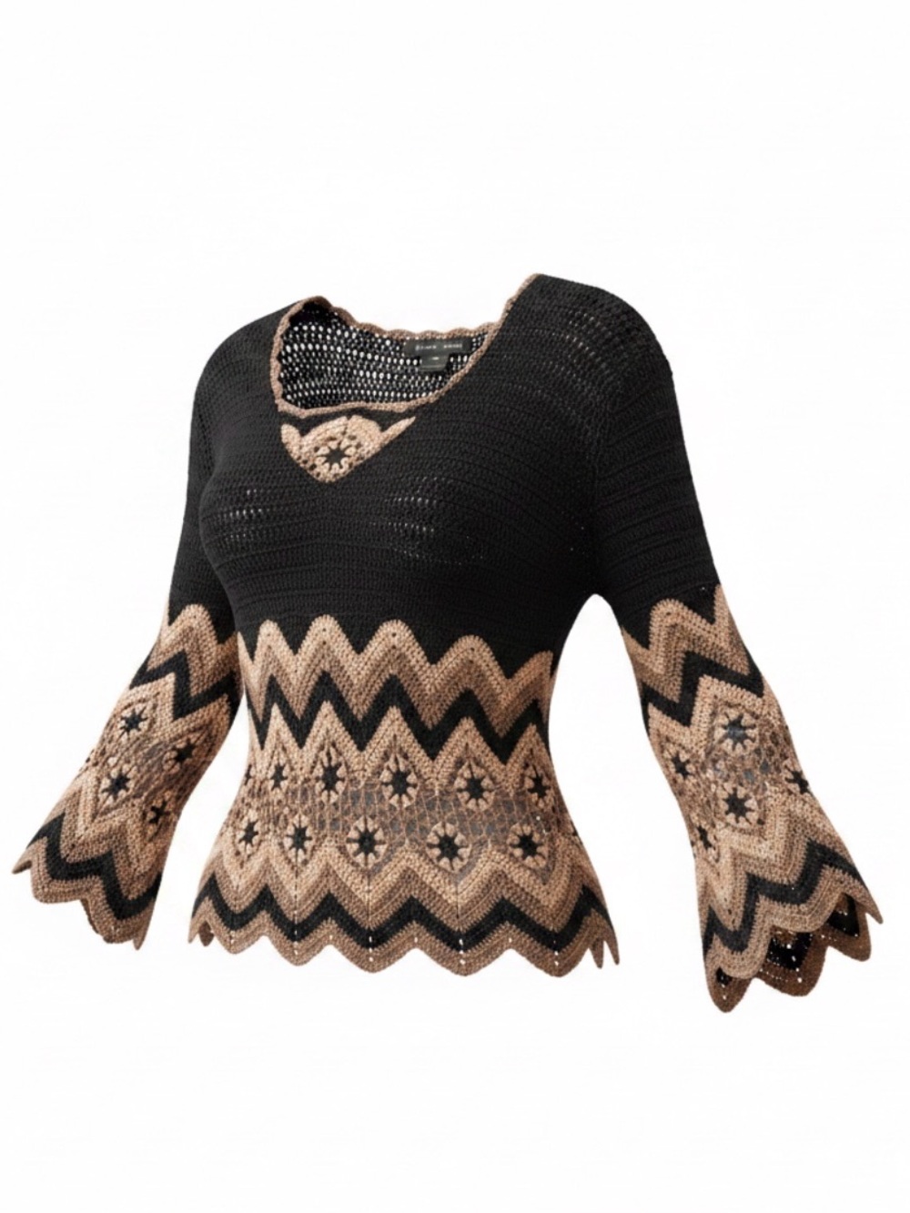 Vintage Y2K Bette Sung crochet sweater top M